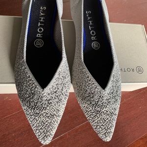 Rothy’s NEW Pearl Metallic Points 8.5/9 neutral cream flats shoes sparkle